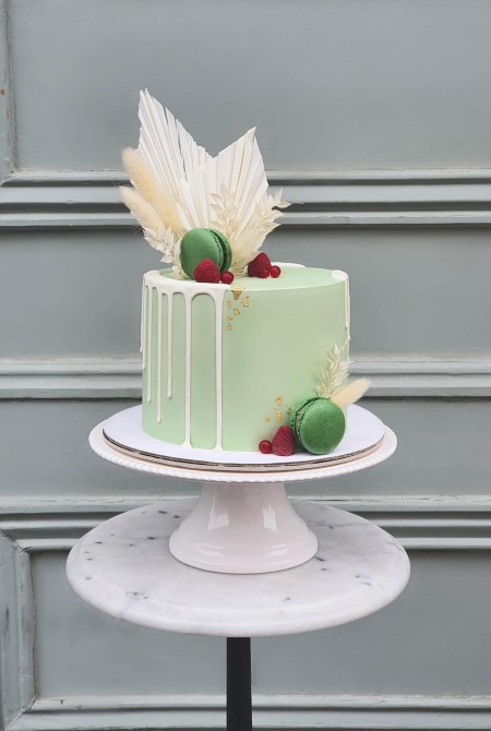 Zöld macaronos torta
