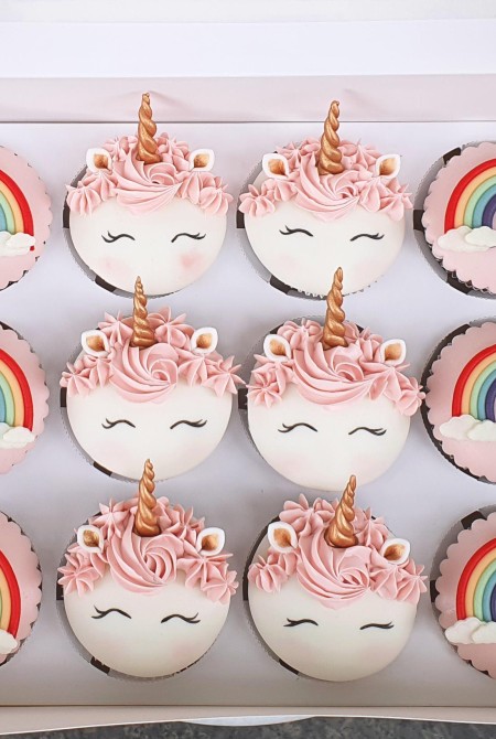 Unikornis cupcake box - rózsaszín